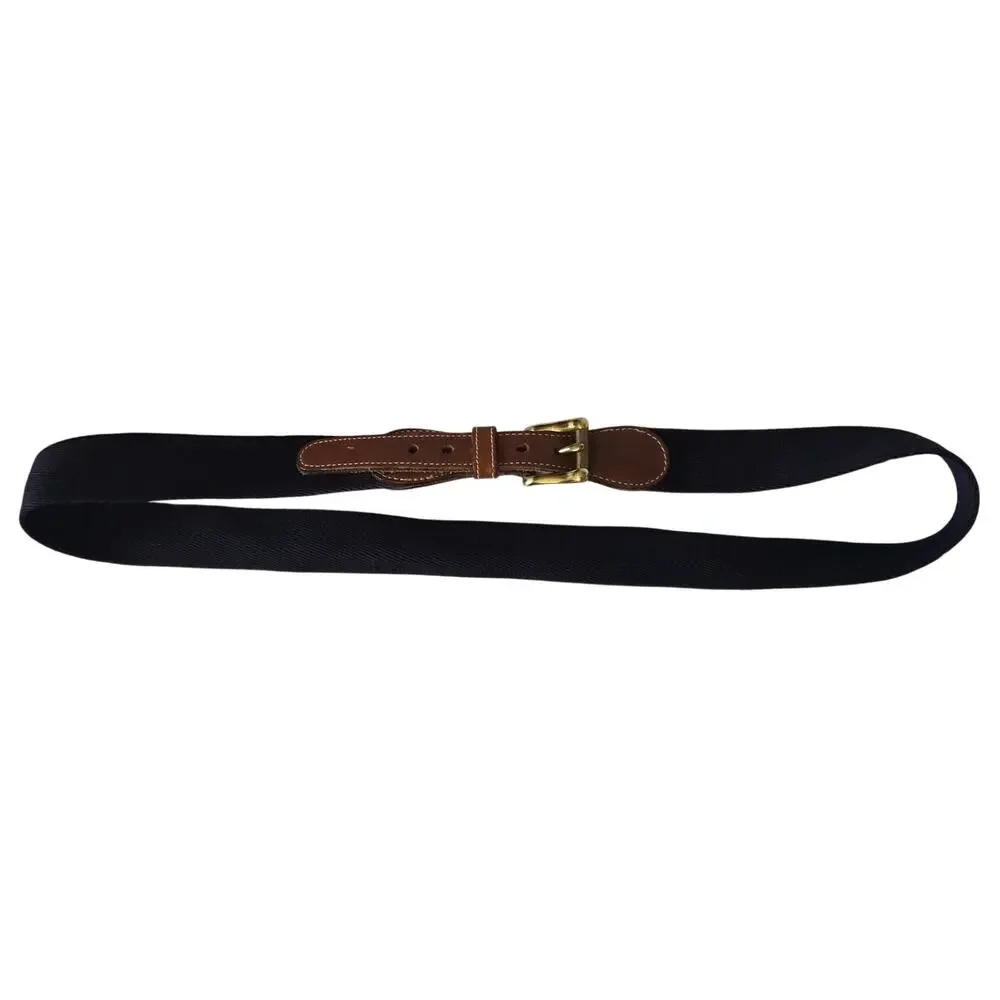 Vtg Dooney & Bourke Wool Surcingle Belt 36 Purple Leather Brass Preppy Ivy Style